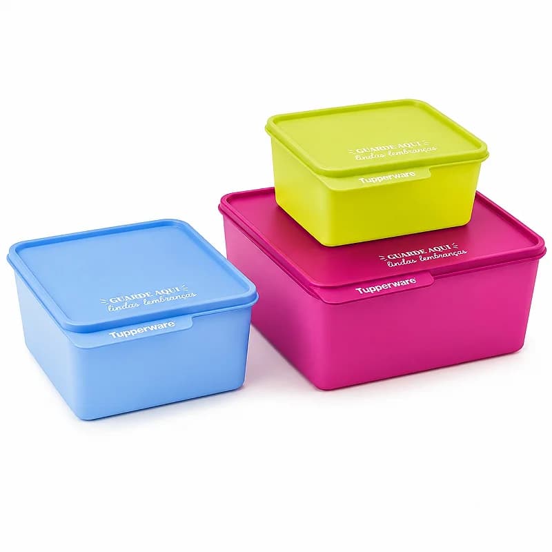 Kit Tupperware Basic Line Guarde Aqui 3 pecas