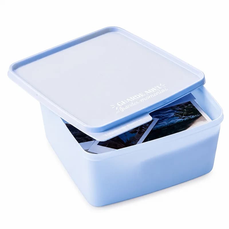 Tupperware Basic Line Guarde Aqui Boas Memorias 2,5 litros Azul
