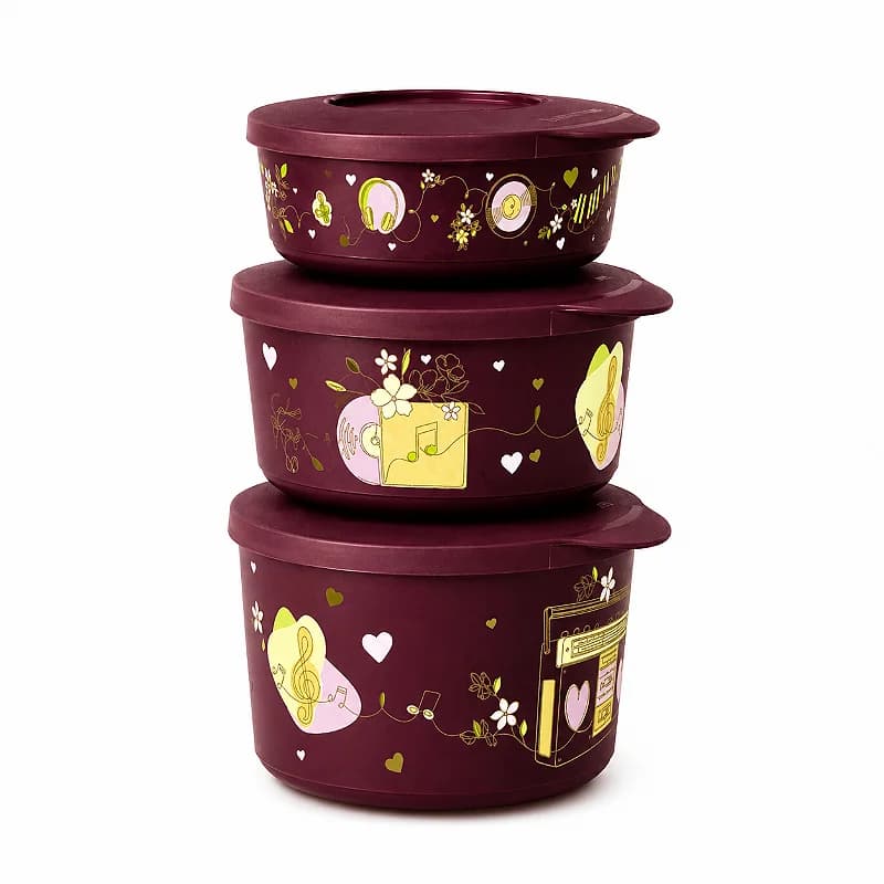 Kit Tupperware Tigela Ilumina Simone Mendes 3 pecas