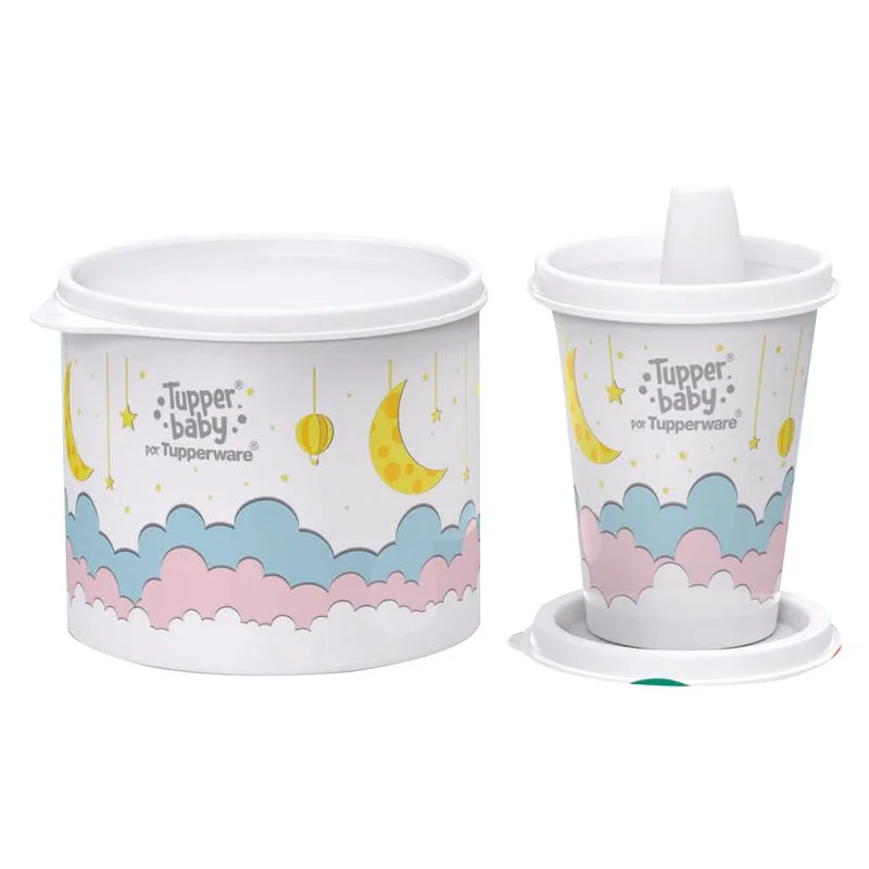 Kit Tupperware Copinho com Bico 200ml + Pratinho 500ml Baby