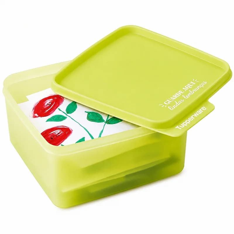 Tupperware Basic Line Guarde Aqui Lindas Lembranças 1,2 litro Verde